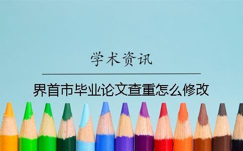 界首市畢業論文查重怎么修改