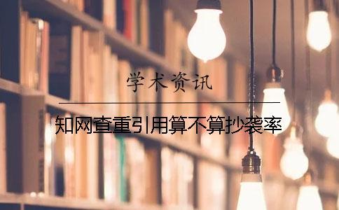 知網查重引用算不算抄襲率？