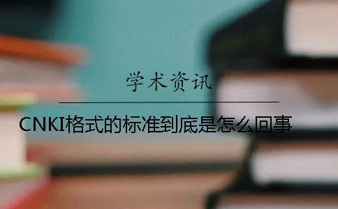 CNKI格式的標準到底是怎么回事？