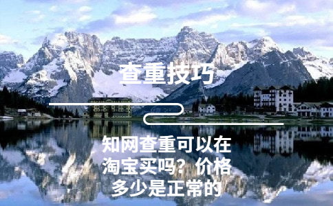 知網查重可以在淘寶買嗎？價格多少是正常的