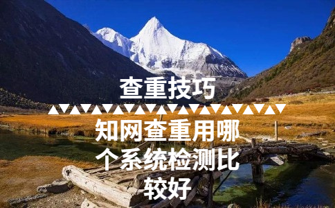 知網查重用哪個系統檢測比較好