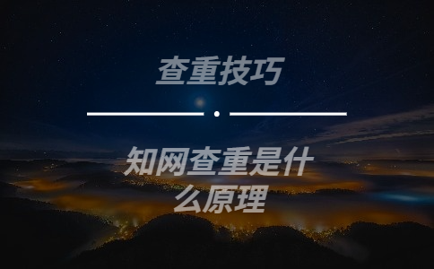 知網查重是什么原理