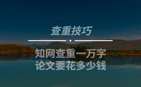 知網查重一萬字論文要花多少錢