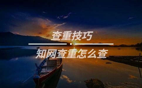 知網查重怎么查