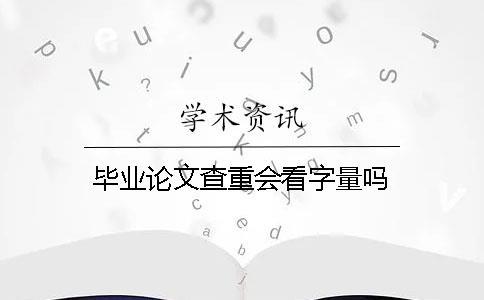 畢業論文查重會看字量嗎？