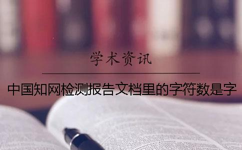 中國知網檢測報告文檔里的字符數是字符數還是字符數