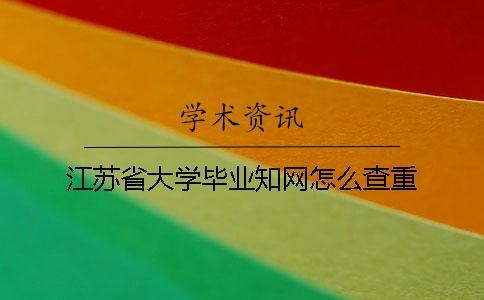 江蘇省大學畢業知網怎么查重