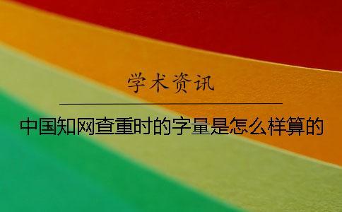中國知網查重時的字量是怎么樣算的？