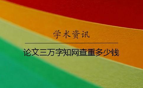 論文三萬字知網查重多少錢？