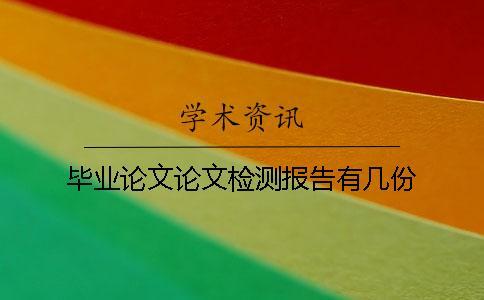 畢業論文論文檢測報告有幾份