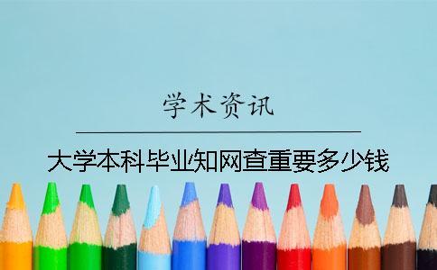 大學本科畢業知網查重要多少錢