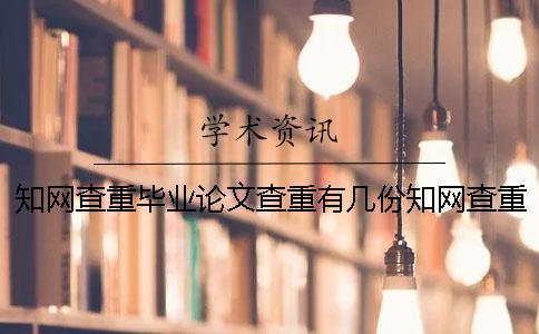 知網查重畢業論文查重有幾份知網查重檢測報告？