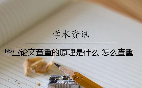 畢業論文查重的原理是什么 怎么查重 大學畢業論文的查重是什么意思