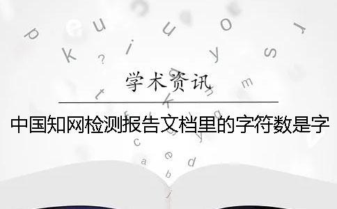 中國(guó)知網(wǎng)檢測(cè)報(bào)告文檔里的字符數(shù)是字符還是字符數(shù)