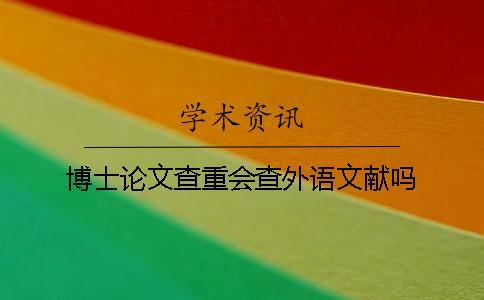 博士論文查重會查外語文獻嗎？