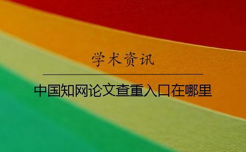 中國知網論文查重入口在哪里