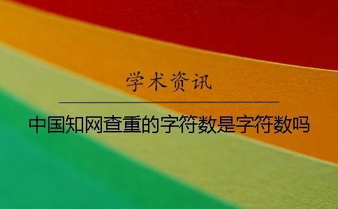 中國知網(wǎng)查重的字符數(shù)是字符數(shù)嗎？