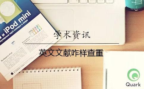 英文文獻咋樣查重